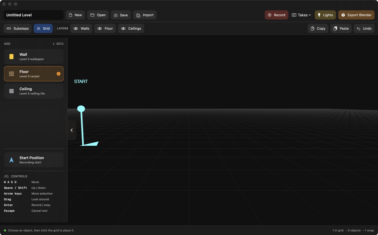 Backrooms Builder level editor on Mac